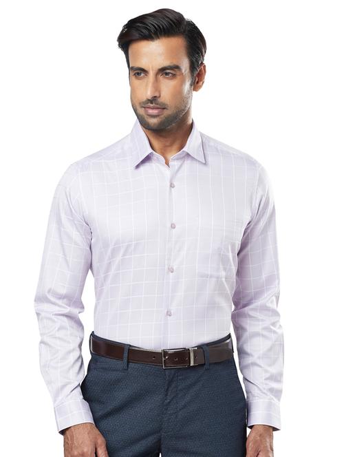 purple checkered formal shirt - 17766750 - Very Small Image - 1