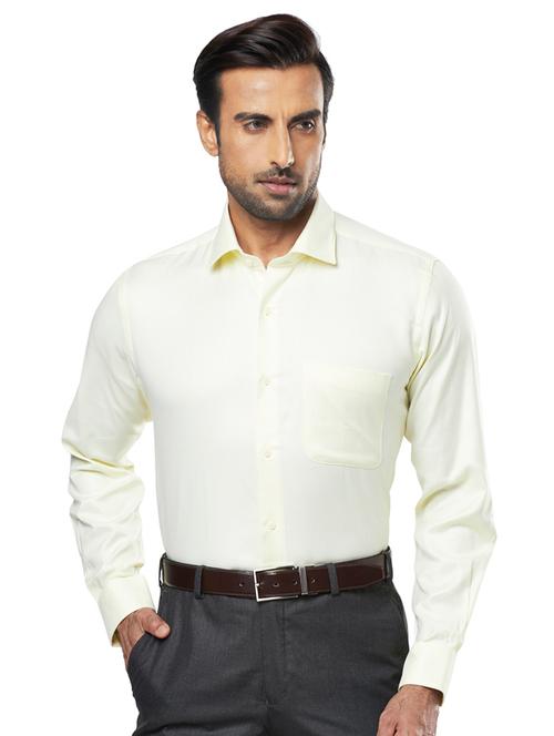 yellow self design formal shirt - 17766776 - Very Small Image - 1
