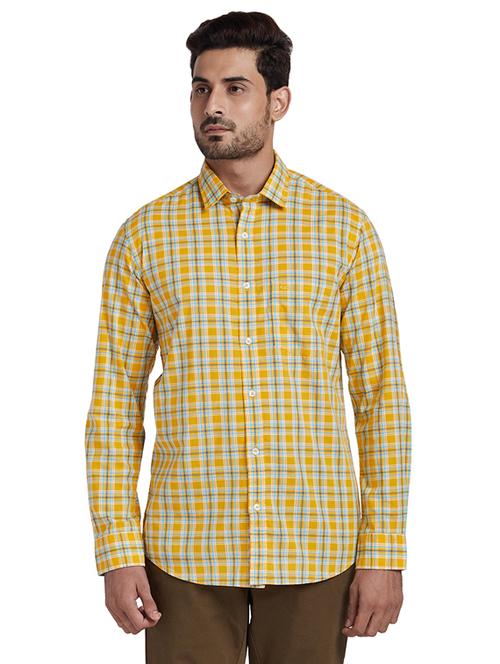 yellow checkered casual shirt - 17766809 - Very Small Image - 1