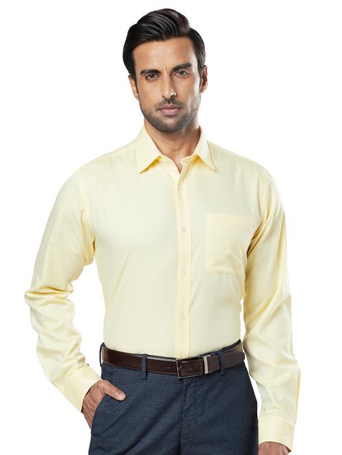 yellow self design formal shirt - 17766879 - Very Small Image - 1