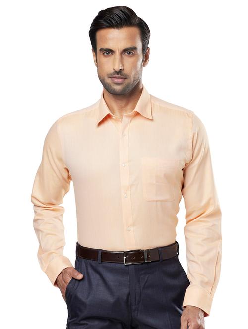 peach self design formal shirt - 17766892 - Very Small Image - 1