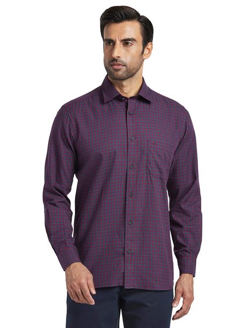 maroon checkered casual shirt - 17767031 - Very Small Image - 1