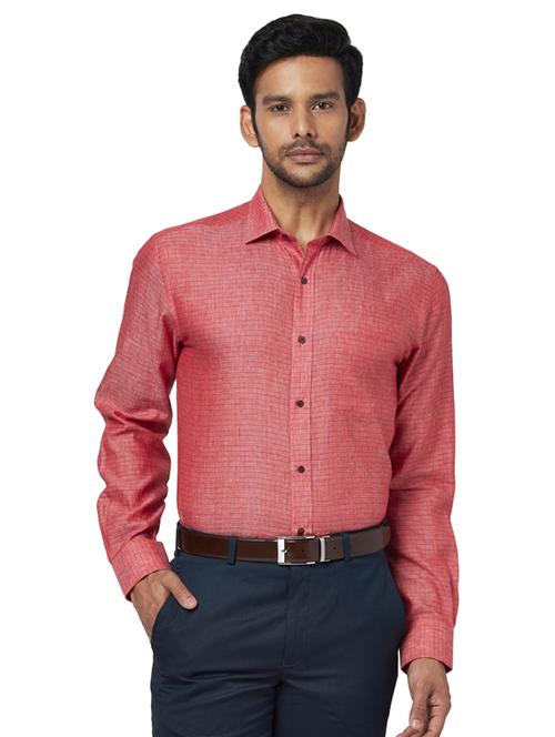 red striped linen formal shirt - 17767043 - Very Small Image - 1