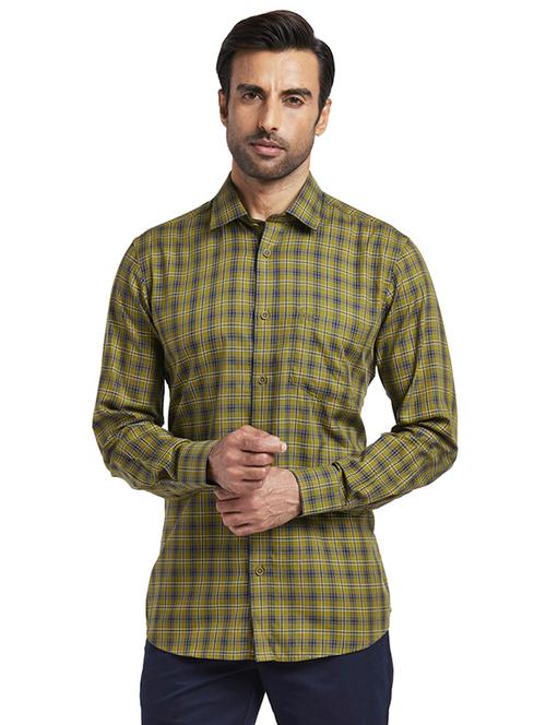 olive green checkered casual shirt - 17767092 - Very Small Image - 1