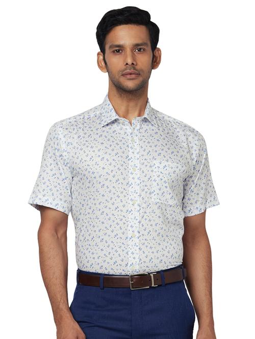 white printed formal shirt - 17767167 - Very Small Image - 1