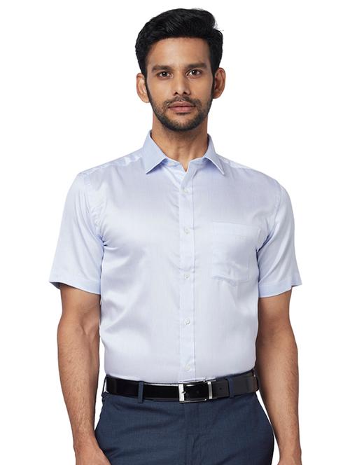 light blue self design formal shirt - 17767178 - Very Small Image - 1