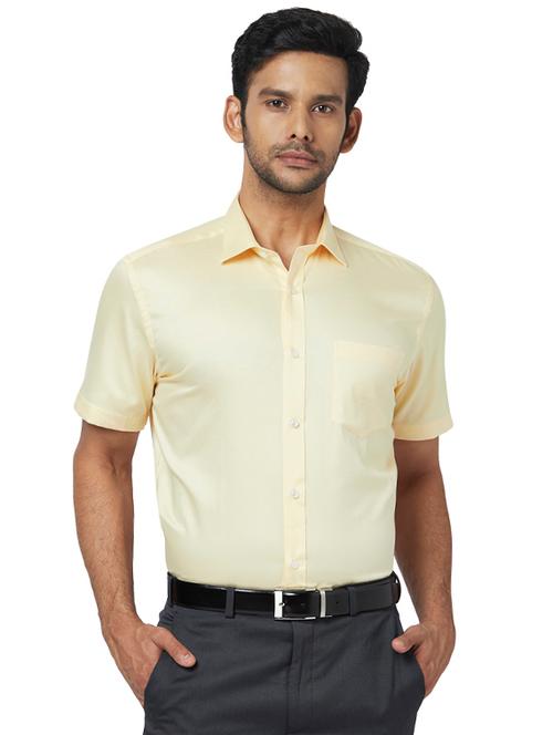 yellow self design formal shirt - 17767188 - Very Small Image - 1