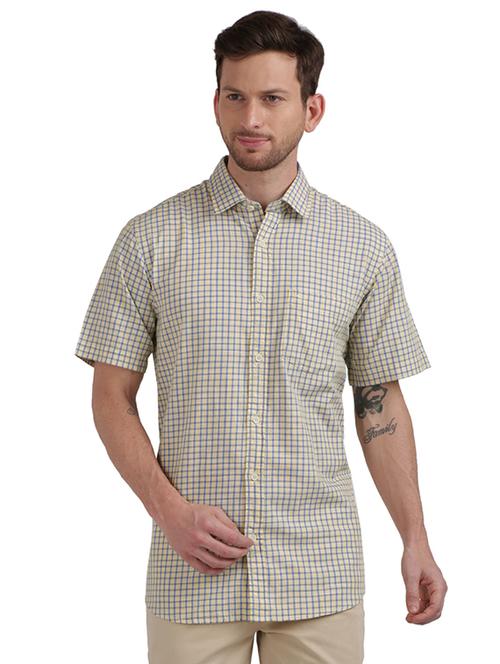 yellow checkered casual shirt - 17767296 - Very Small Image - 1