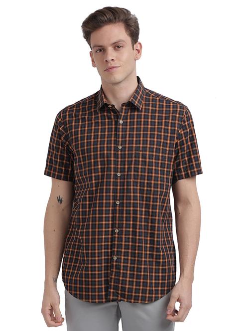 brown checkered casual shirt - 17767341 - Very Small Image - 1
