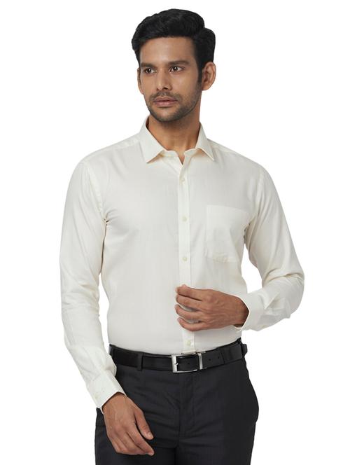 yellow self design formal shirt - 17767464 - Very Small Image - 1