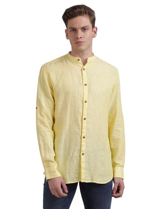 yellow solid casual shirt - 17767560 - Very Small Image - 1