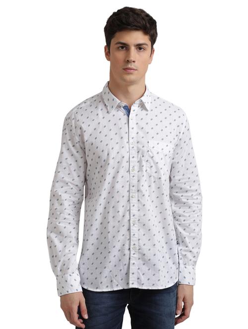 white printed casual shirt - 17767602 - Very Small Image - 1
