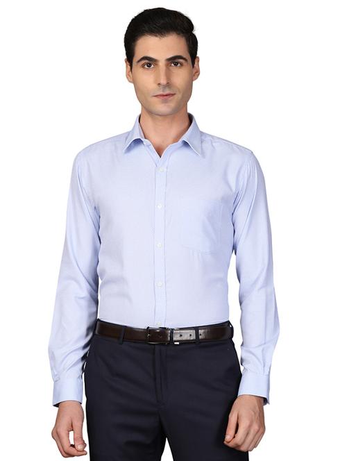light blue printed formal shirt - 17767618 - Very Small Image - 1