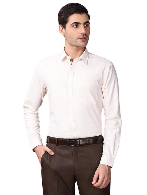 cream checkered formal shirt - 17767620 - Very Small Image - 1