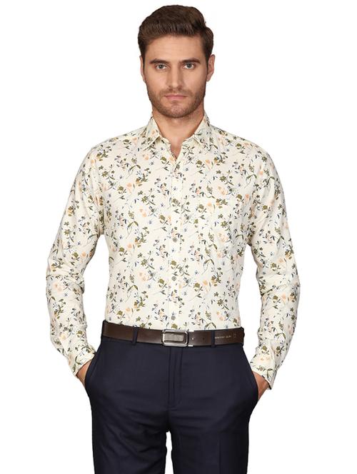 yellow printed formal shirt - 17767693 - Very Small Image - 1