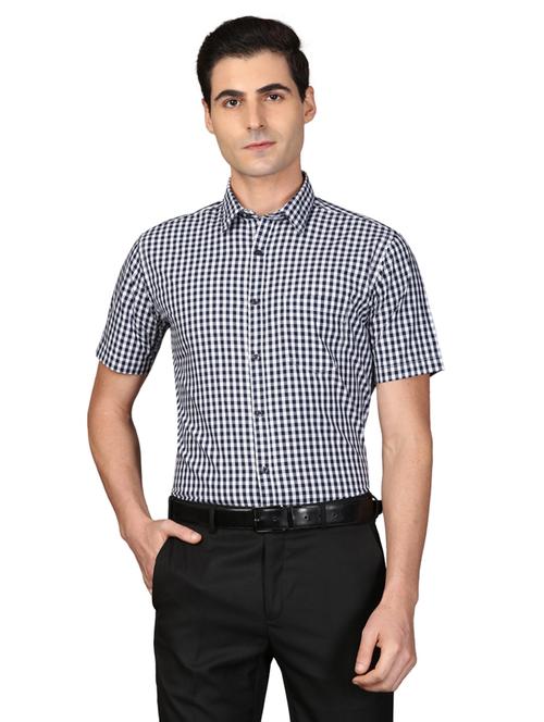 white checkered formal shirt - 17767732 - Very Small Image - 1