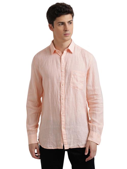 orange solid casual shirt - 17767733 - Very Small Image - 1