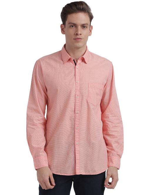 orange solid casual shirt - 17767745 - Very Small Image - 1