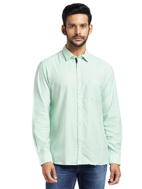 green solid casual shirt - 17767765 - Very Small Image - 1