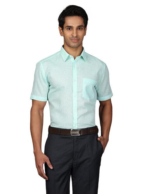 green solid formal shirt - 17767775 - Very Small Image - 1