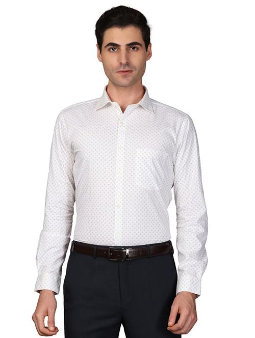 white printed formal shirt - 17767807 - Very Small Image - 1
