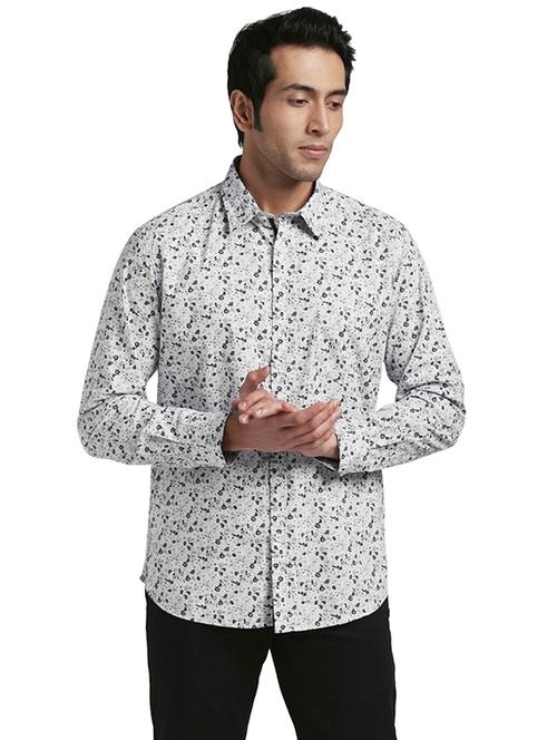 grey printed casual shirt - 17767822 - Very Small Image - 1