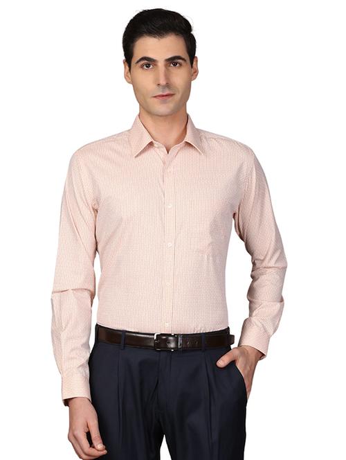 orange checkered formal shirt - 17767836 - Very Small Image - 1