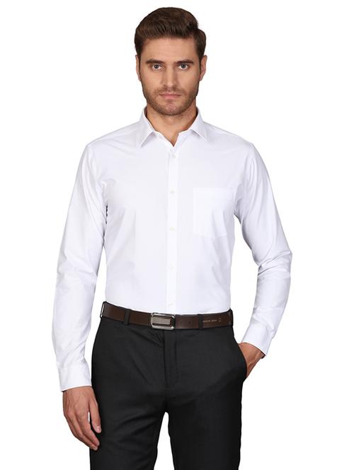 white solid formal shirt - 17767843 - Very Small Image - 1