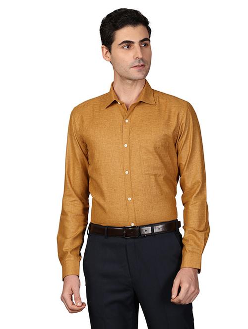 brown solid formal shirt - 17767852 - Very Small Image - 1