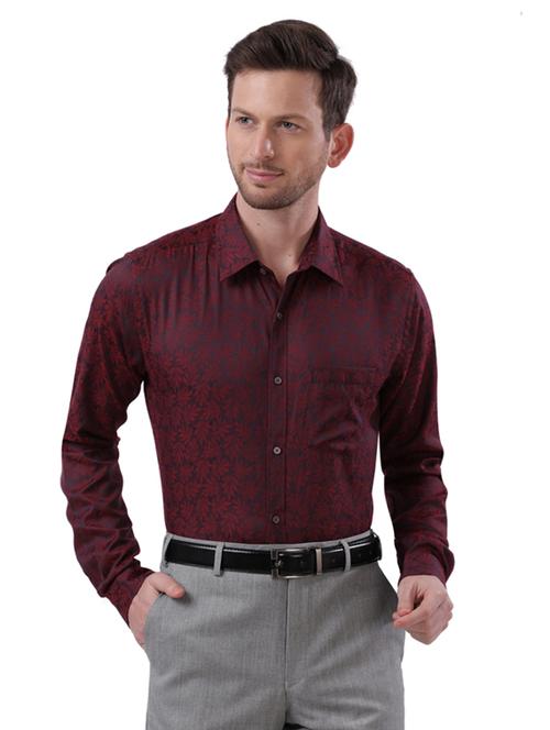 maroon printed formal shirt - 17767903 - Very Small Image - 1