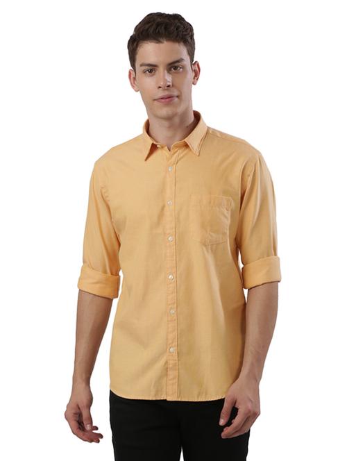 yellow solid casual shirt - 17767964 - Very Small Image - 1