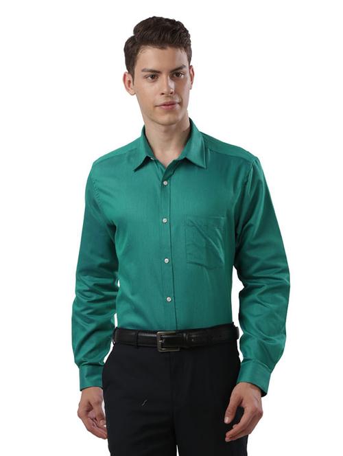 green solid formal shirt - 17767989 - Very Small Image - 1