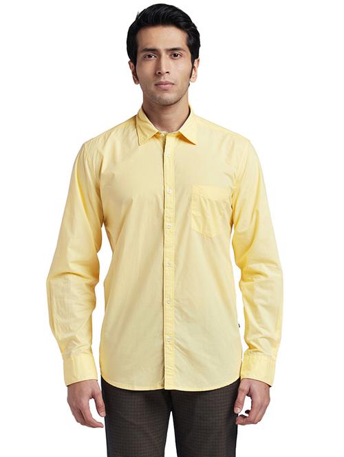 yellow solid casual shirt - 17768014 - Very Small Image - 1