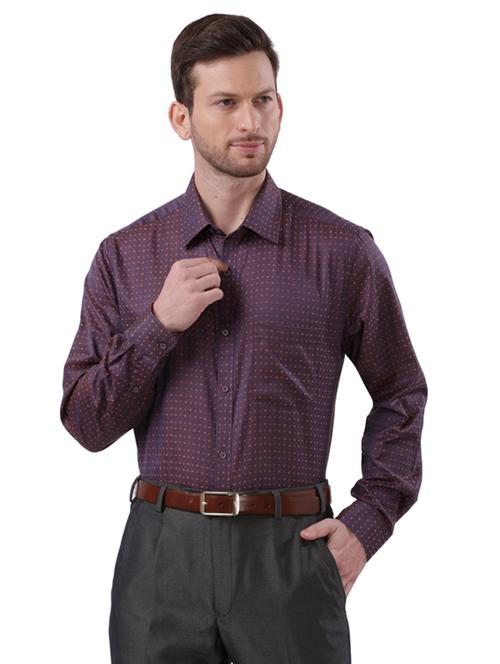 purple printed formal shirt - 17768015 - Very Small Image - 1