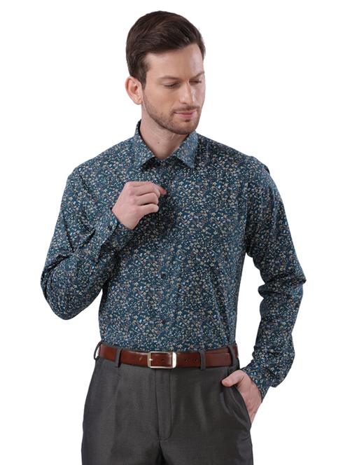 teal printed formal shirt - 17768080 - Very Small Image - 1