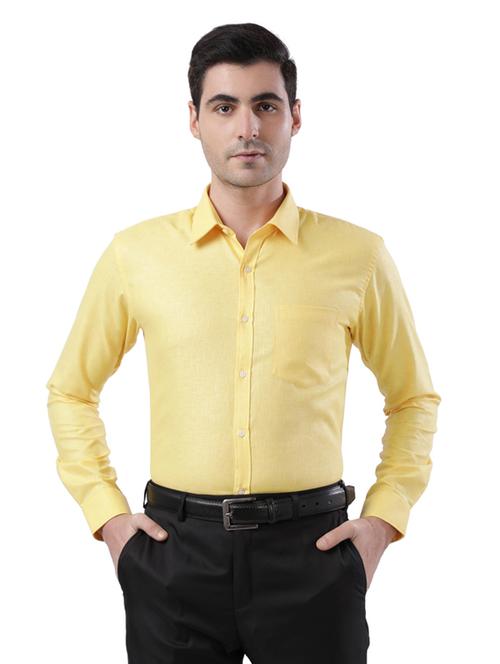 yellow solid formal shirt - 17768092 - Very Small Image - 1