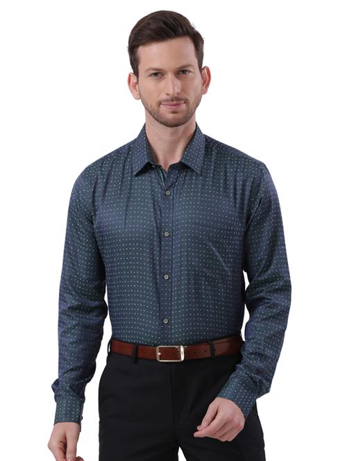 dark blue printed formal shirt - 17768100 - Very Small Image - 1