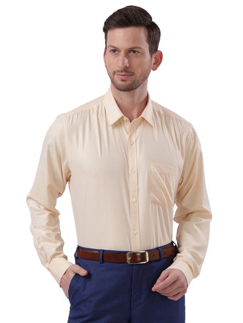 yellow self design formal shirt - 17768105 - Very Small Image - 1