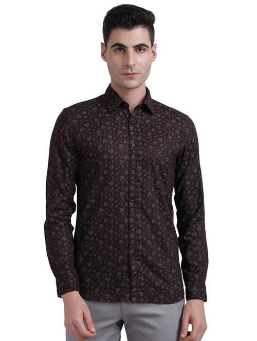 brown printed casual shirt - 17768110 - Very Small Image - 1