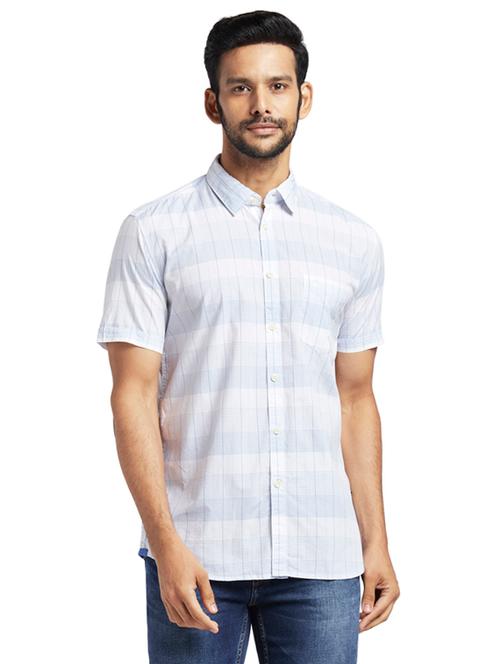 blue checkered casual shirt - 17768157 - Very Small Image - 1