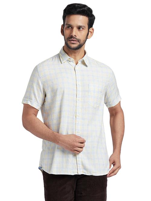 yellow checkered casual shirt - 17768185 - Very Small Image - 1