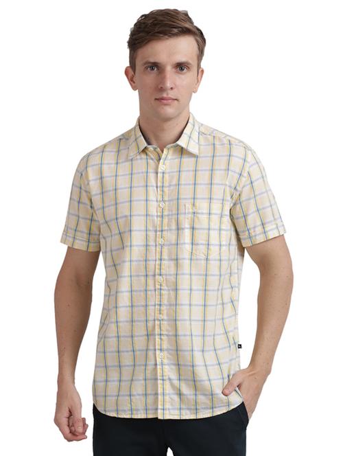 yellow checkered casual shirt - 17768201 - Very Small Image - 1