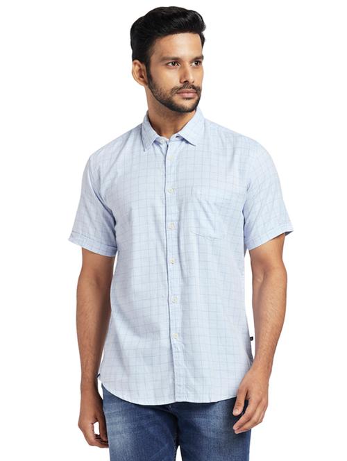 light blue checkered casual shirt - 17768219 - Very Small Image - 1