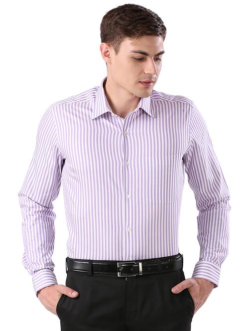 purple striped formal shirt - 17768229 - Very Small Image - 1