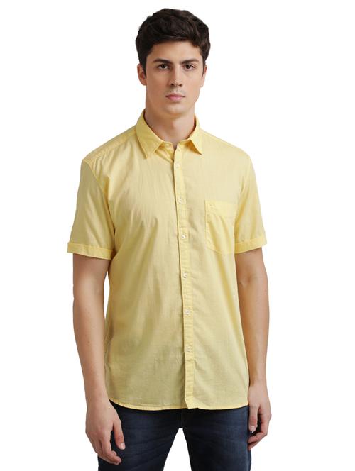 yellow solid casual shirt - 17768230 - Very Small Image - 1