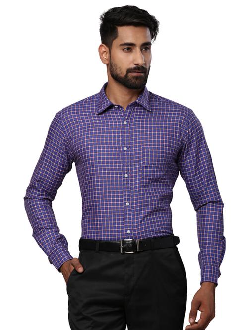 purple checkered formal shirt - 17768266 - Very Small Image - 1