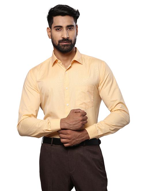 yellow solid formal shirt - 17768288 - Very Small Image - 1