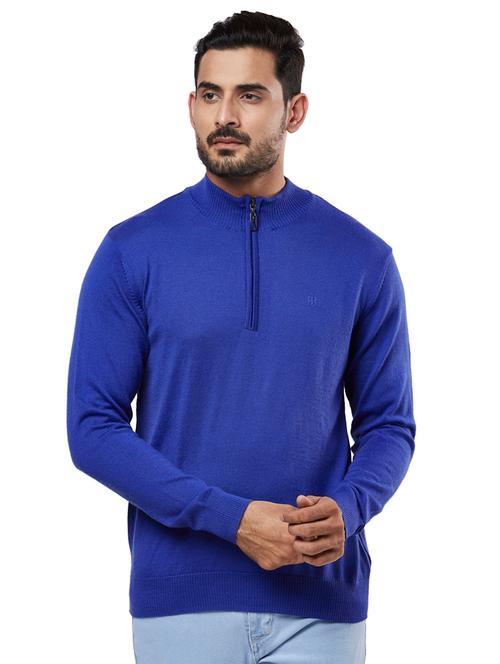 blue solid acrylic pullover - 17768326 - Very Small Image - 1