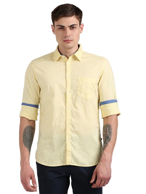 yellow printed casual shirt - 17768330 - Very Small Image - 1