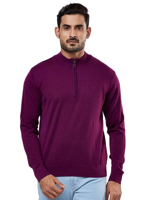 purple solid acrylic pullover - 17768331 - Very Small Image - 1